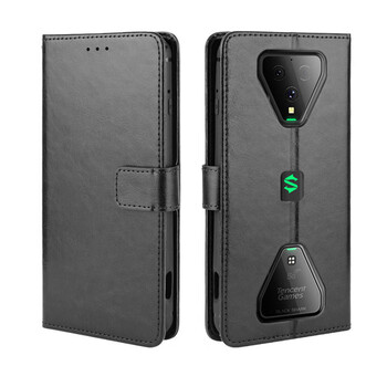 nbiub 适用小米黑鲨3s手机壳black shark 3pro手机皮套翻盖壳疯马纹