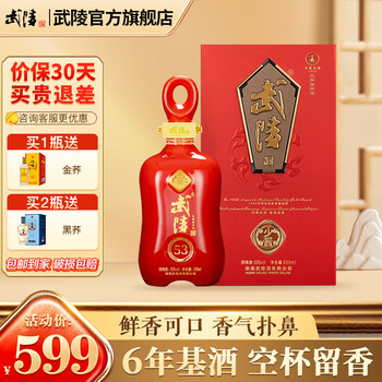 中国 白酒　武陵酒 500mL 53% 2023年12月製造 中国 白酒 武陵酒 500mL 53% 2023年12月製造 飲料・酒