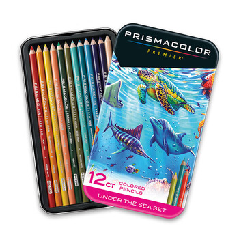霹雳马（PRISMACOLOR）彩色铅笔彩铅笔12色水世界彩铅画笔套装马克笔绘画艺术写生手绘美国三福霹雳马速写画画笔