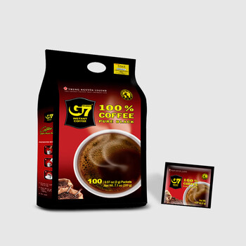 中原G7美式速溶0蔗糖0脂健身黑咖啡200g（2g*100包）越南进口