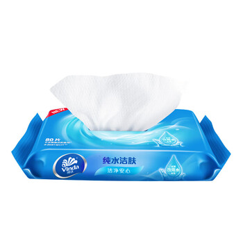 维达（vinda）湿巾 80抽自然无香纯水湿巾纸家庭装80片/包*12包整箱装 VW1027