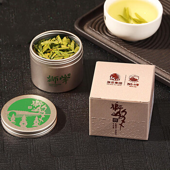 狮峰牌2025年新茶绿茶明前龙井茶叶春茶特级8g茶叶罐装品鉴装自己喝