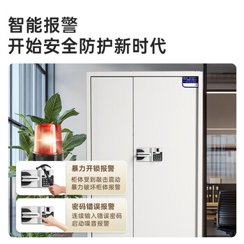 中伟（ZHONGWEI）电子保密柜文件柜铁皮柜密码柜钢制防盗柜智能指纹锁通门带抽