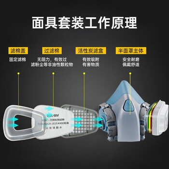 胜丽 M7502防毒面具口罩 防有机蒸气及多种气体 喷漆装修实验室 硅胶款 配M6006
