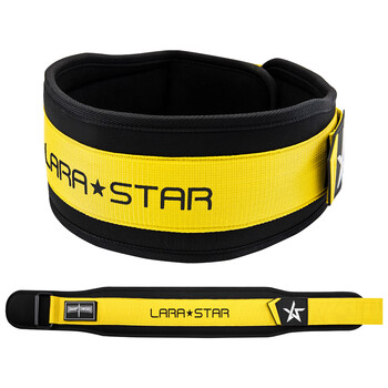 劳拉之星巅峰系列健身腰带男硬拉深蹲运动力量训练举重护腰带基础款黄L