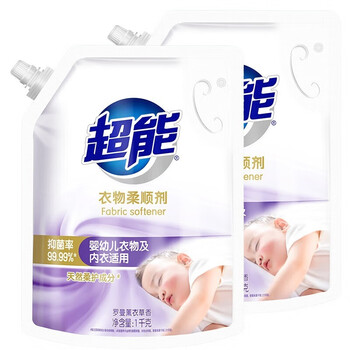 超能 衣物护理 新升级 安全健康 温各 衣物柔顺剂 薰衣草香1kg*4袋