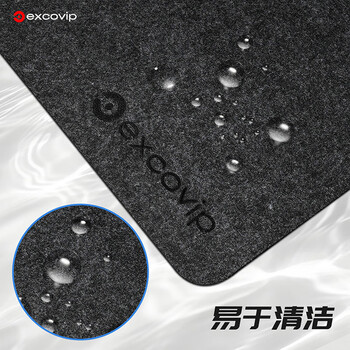 宜适酷（EXCO）压印鼠标垫毛毡桌垫大号电脑桌800*400mm办公游戏耐磨键盘垫防滑橡胶底书桌垫 可卷便携黑灰0398