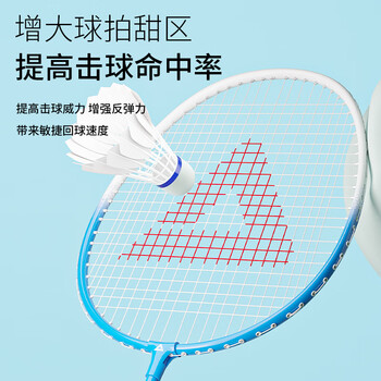 匹克羽毛球拍对拍套装超轻合金初级入门学生成人训练6个球2个手胶