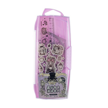 MASMARCU&晨光(M&G)文具爱丽丝套尺小学生考试 （4件套直尺15cm+三角尺*2+量角器）九木杂物社同款