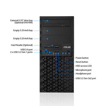 华硕E500-G9 深度学习主机仿真图形渲染塔式工作站 I9-14900K 64G 2T SSD RTX A5000-24G