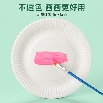 苏拉达（Surada）纸盘 手工diy绘画盘儿童幼儿园多功能纸盘教学材料一次性白色纸碟涂鸦纸盘 7寸10个套装DIY514