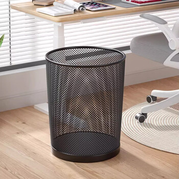 本迪金属网状垃圾桶12L三个装无盖大号办公室垃圾桶客厅铁丝网状纸篓