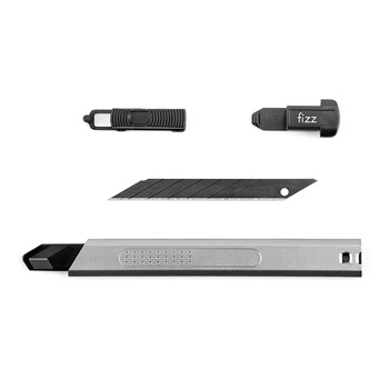 飞兹(fizz)金属外壳小号美工刀/自动锁铝合金裁纸刀/办公用品 灰色FZ215003