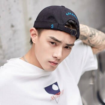 新品瓜皮帽男夏季帽子男士潮牌瓜皮帽日系无檐地主帽春夏季复古嘻哈帽