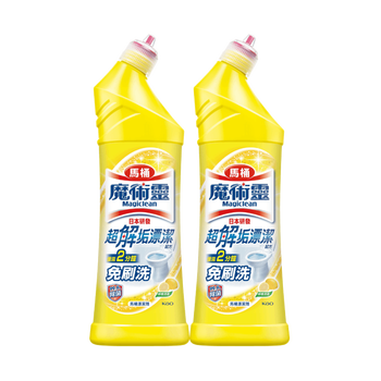花王（KAO）免刷洗洁厕灵500ml*2 进口马桶清洁剂厕所清洗液除菌除臭 柠檬香