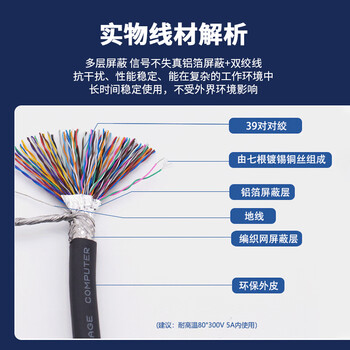 祥来鑫 XLX-HDB78FF280150 母对母HDB78连接线双屏蔽工控信号串口并口数据延长线缆黑色1.5米