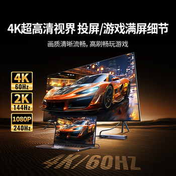 绿联Type-C3.2鳍纹扩展坞2.5G有线网口转换HDMI转接器4K60Hz高清投屏适用苹果MacBook/Macmini华为联想