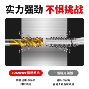 丽雕（LiDiao）镀汰机用丝锥丝攻不锈钢专用攻丝钻头螺旋先端直槽m4m8m10m12