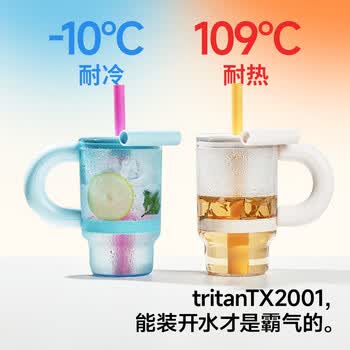 chakolab巨无霸茶水分离吸管杯女高颜值水杯大容量tritan霸霸杯 假装在芒