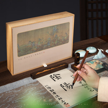 梅林笔庄文房四宝套装成人书法专用砚台毛笔字专业级笔墨纸砚全套礼盒书法摆件精品高档工具套装桃源仙境 梅林笔庄文房四宝套装成人书法专用砚台毛笔字专业级笔墨纸砚全套礼盒书法摆件精品高档工具套装桃源仙境