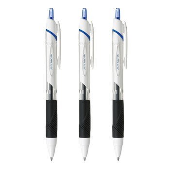 uni三菱（uni）JETSTREAM系列按动原子笔SXN-150 顺滑学生办公用圆珠笔0.5mm 白杆蓝芯 3支