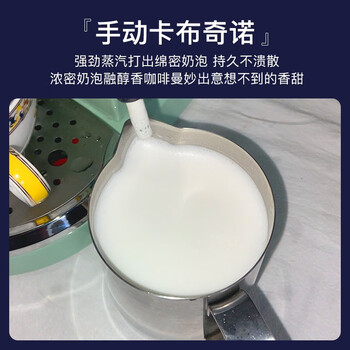 MAXIM’S  DE PARIS马克西姆/凡尔纳Verne意式复古压力式家用咖啡机全半自动打奶泡 浅杉绿