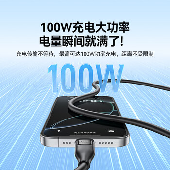 山泽全功能type-C双头ctoc数据线PD100W快充4K投屏视频传输兼容雷电4/3适用苹果17/16华为笔记本0.5米