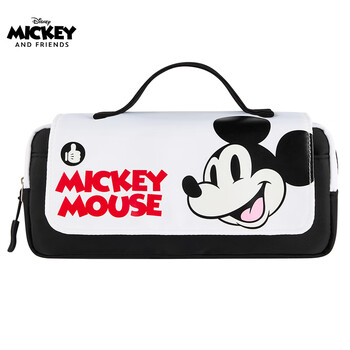 迪士尼（Disney）小学生笔袋 双层大容量收纳袋/高颜值铅笔袋/文具盒开学季礼物 男女孩学习用品收纳袋 米奇