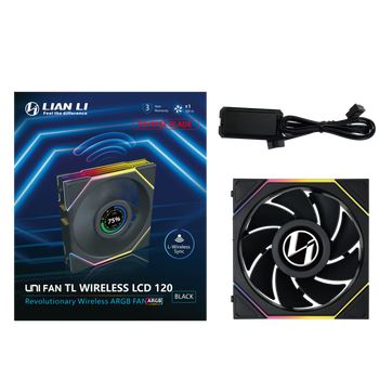 LIANLI联力积木风扇四代LCD无线版 TL120 Wireless 反叶 单支 黑色/需搭配控制器