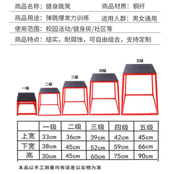 中奥达爆发力体能弹跳凳 健身房平衡训练跳凳 多功能体操凳 五级90cm