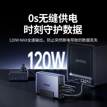 绿联 NAS私有云不间断电源 12000毫安120W家庭存储断电保护器 US3000自动识别关机硬盘保护