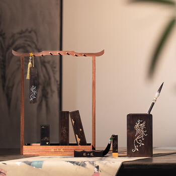 張小鳳文房四宝套装高档笔墨纸砚全套毛笔书法套装成人镇尺砚台摆件节日送礼 顺颂时宜·文房礼盒套装