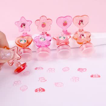 迪士尼（Disney）儿童卡通印章 幼儿园玩具可爱图章鼓励印章毕业礼物 教学奖励印章9枚 草莓熊