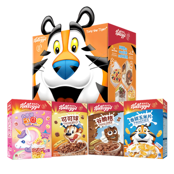 家乐氏（Kellogg）谷物脆可可球彩圈圈礼盒645g  儿童零食营养早餐代餐即食麦片