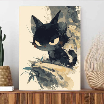 油彩画　猫 diy数字油画可爱猫咪儿童卡通动漫简单手工填充油彩画画2025新款