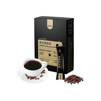 鲨鱼菲特黑咖啡粉即饮美式冷热速溶纯0蔗糖0脂肪低卡运动健身燃减2g*160条