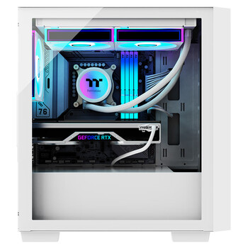 Thermaltake（Tt）启航者F4 白色 Mini小机箱水冷电脑主机（支持MATX主板/钢化玻璃侧透/铁网面板/支持背线）