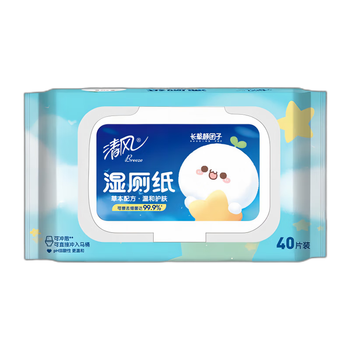 清风 草本湿厕纸 1层40片*12包（新老包装随机发）