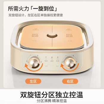 （JOYOUNG）九阳电火锅家用火锅专用锅多用途大火力2200W多功能锅6L烤涮分体电炒锅电煮锅HG60-G577