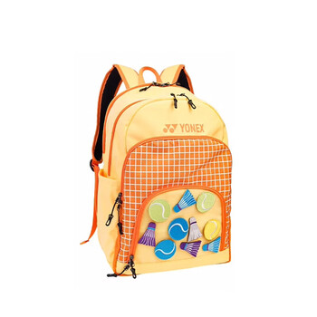 尤尼克斯（YONEX）羽毛球包青少年儿童时尚魔术贴双肩背包BA299CR黄橙