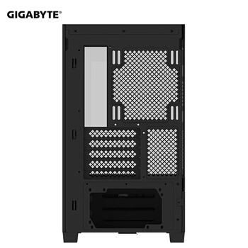 技嘉（GIGABYTE）破空C201G全景式上下分仓机箱熏黑钢化玻璃侧透兼容顶置360/侧240水冷散热 快拆防尘滤网 黑M-ATX