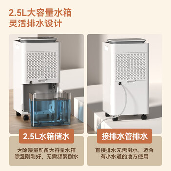 奥克斯（AUX）除湿机/抽湿机 卧室厨卫除湿器 除湿量10升/天 负离子除菌轻音吸湿器KDY10-01W