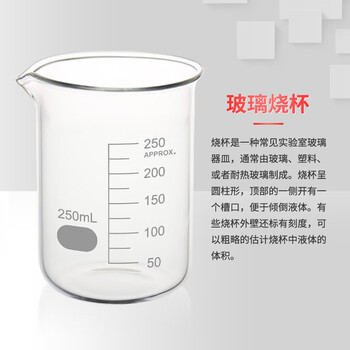 世泰 玻璃烧杯低型带刻度烧杯透明量杯加厚高硼硅耐高温实验室器材小烧杯量杯化学烧杯京仓 【300ml】