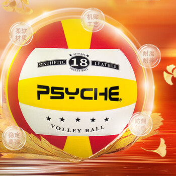 PSYCHE中考排球标准5号PU排球热贴合柔软室内训练比赛排球 V5017蓝黄