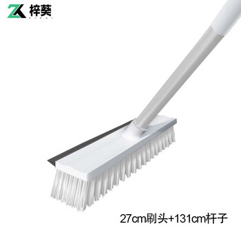 梓葵 卫生间缝隙清洁刷【27cm刷头+131cm杆子(刮刷两用)】ZK-0977