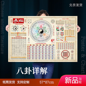 「易占大全 : 完全定本　易六十四卦(竹製) 」易経　易学　五十易　断易 易学64卦签抽签筒易经六十四卦签筒竹桶竹