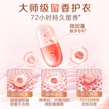 立白LB大师香氛液洗衣液500g 玫瑰花香单位：袋 粉色