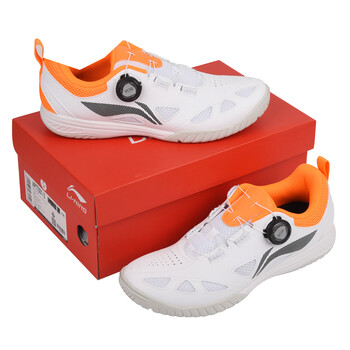 李宁（LI-NING）乒乓球鞋男款女款专业级乒乓球运动鞋MAGE ESS 白橘40