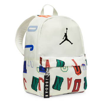 Jordan男女乔丹 聚酯纤维 书包背包 字母印花 双肩包DV5304-133白 均码