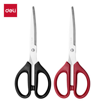 得力(deli)180mm办公生活家用剪刀 中号剪子手工剪纸刀 办公用品 黑色 1把 6009